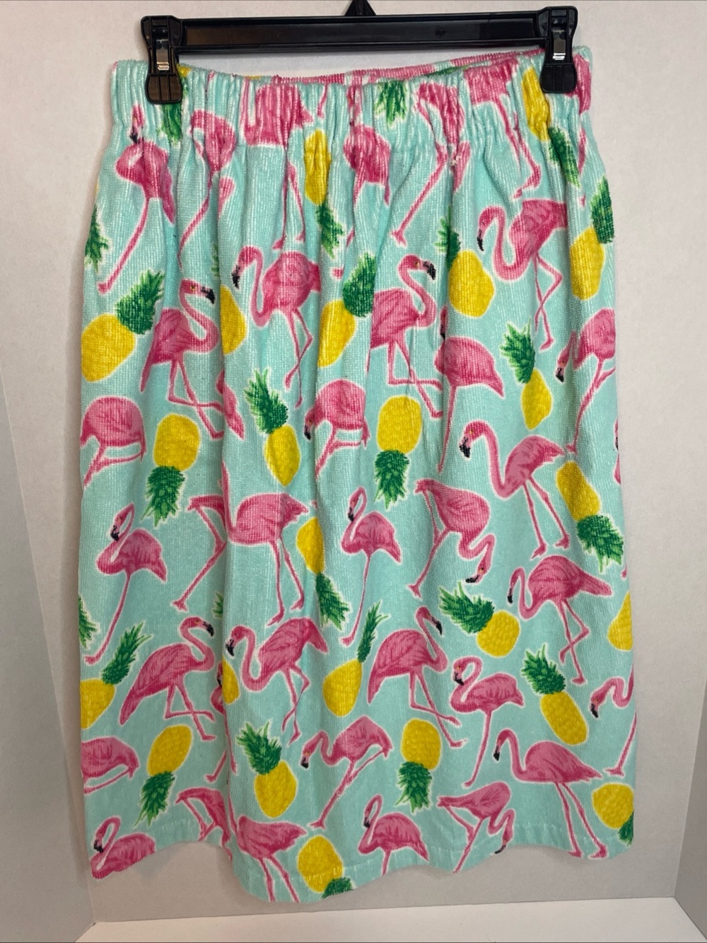 Simple By Design Terry Cloth Wrap Around Towel Flamingo Tropical Print Elastic - Picture 5 of 10